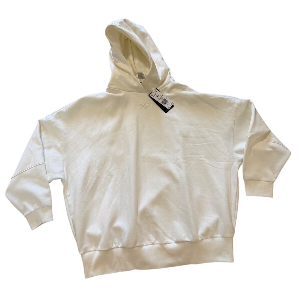 Reebok Lux Oversized Hoodie Chalk White Studio Sweatshirt 100035627 XL NEW